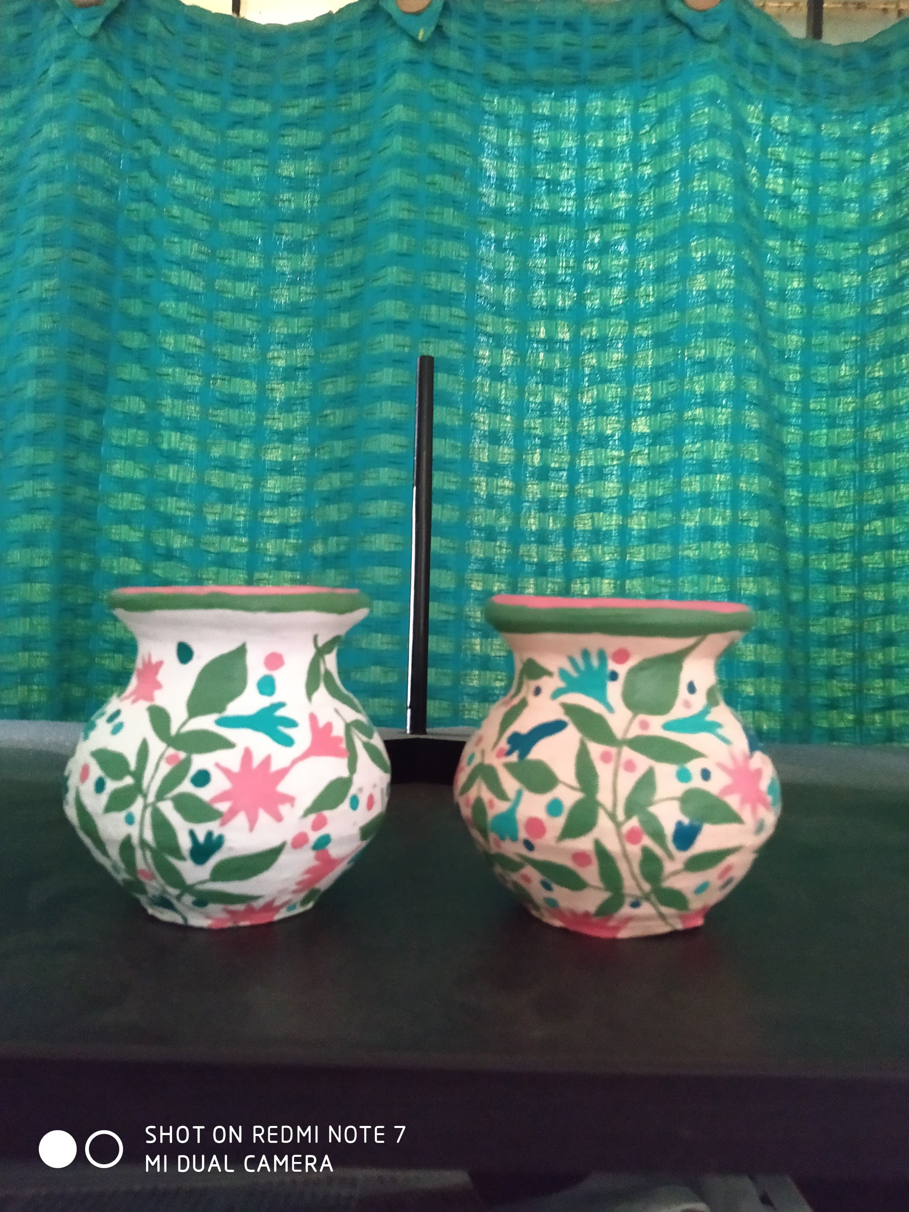 Painted Clay Pots Large