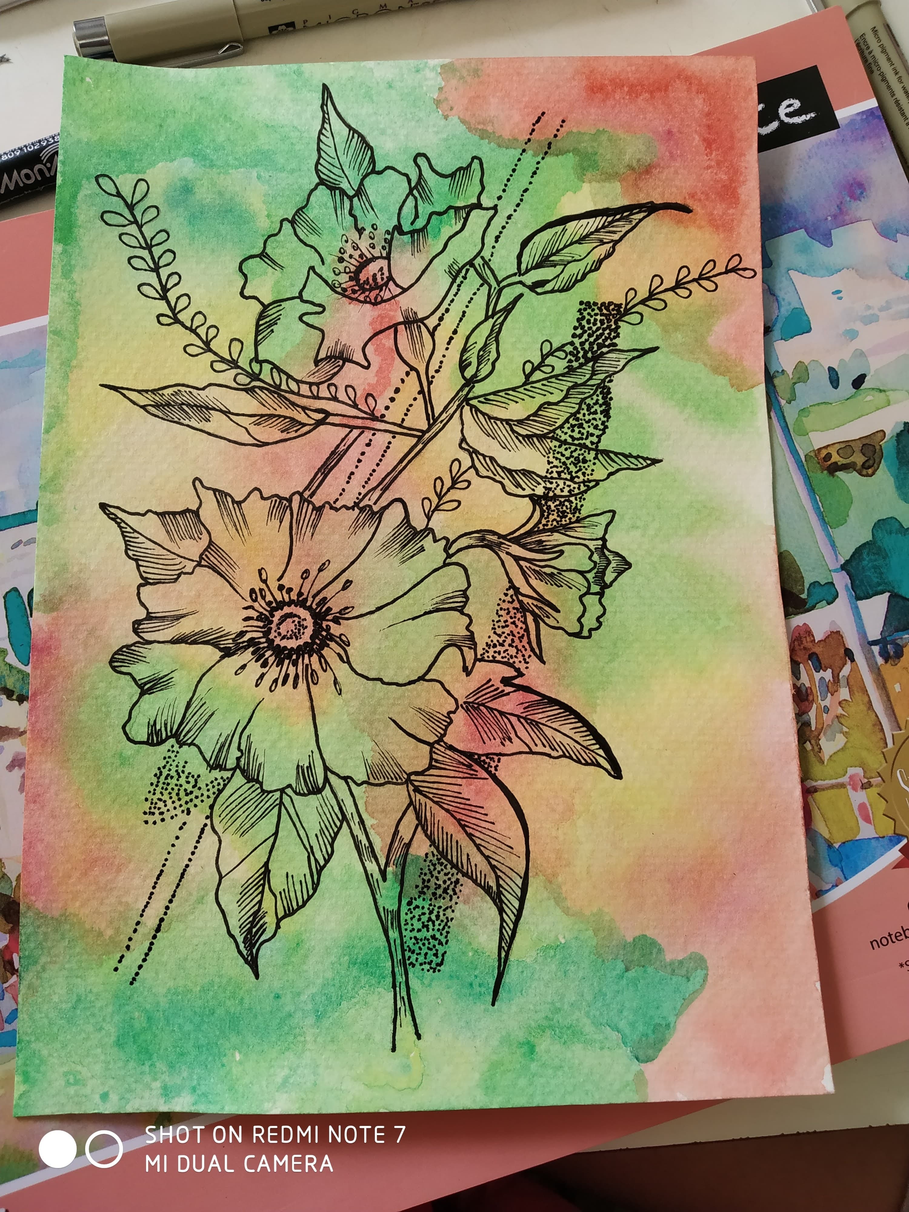 Wild Flowers Green Wash