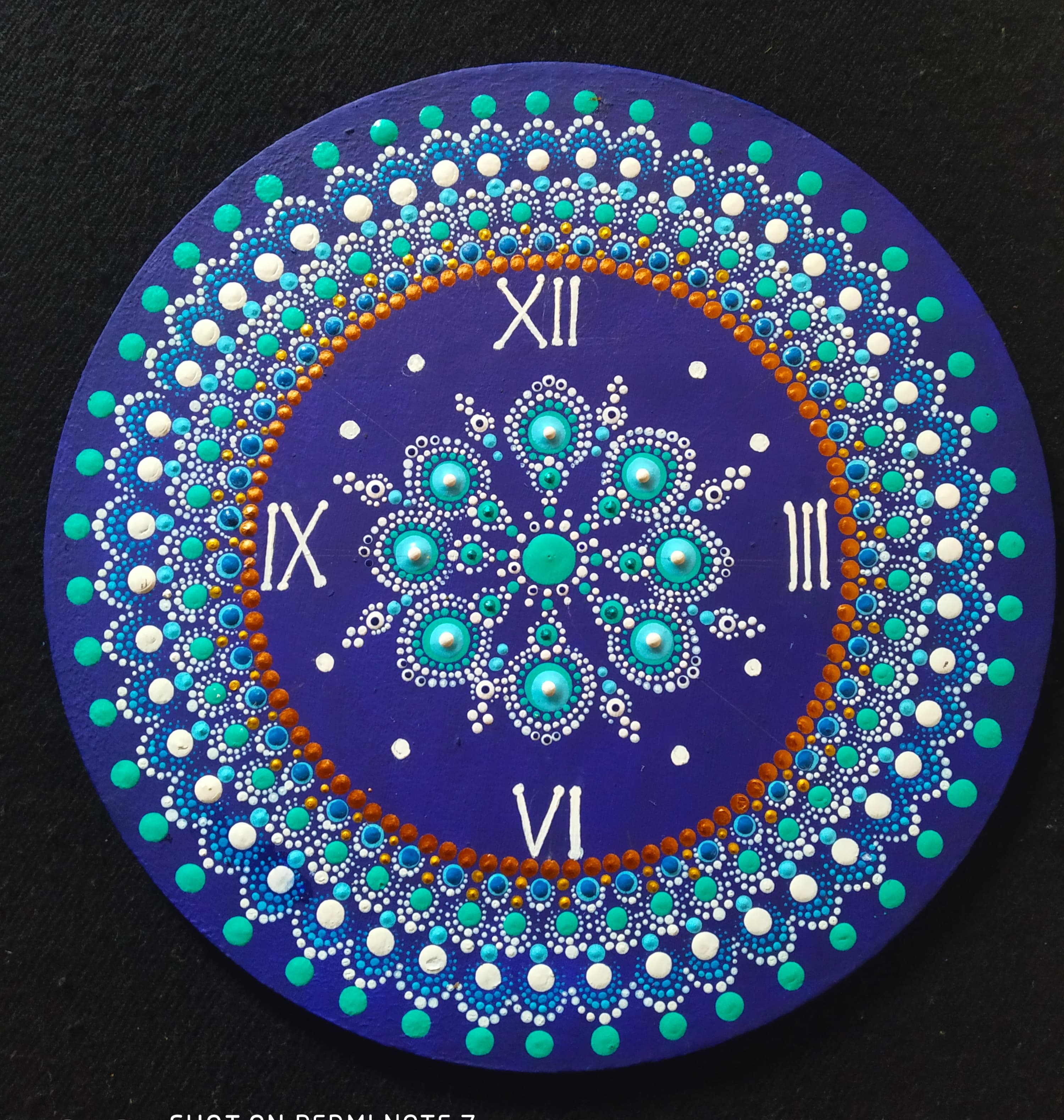 Mandala Clock Blue